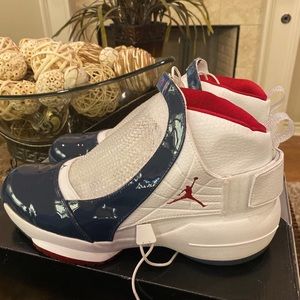 Authentic Red White and Blue Air Jordan 19.